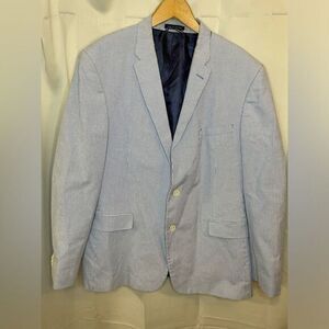 Tommy Hilfiger Light Blue Striped Blazer Sports‎ Coat Mens Size 44